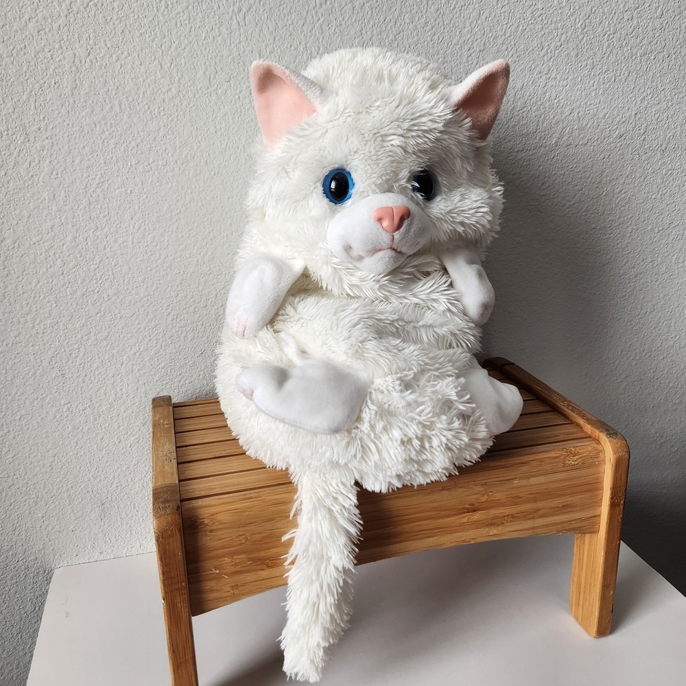 Hideaway Pets White Blue‎ Eye Kitty Persian Cat Plush Stuffed Animal Pillow 15in